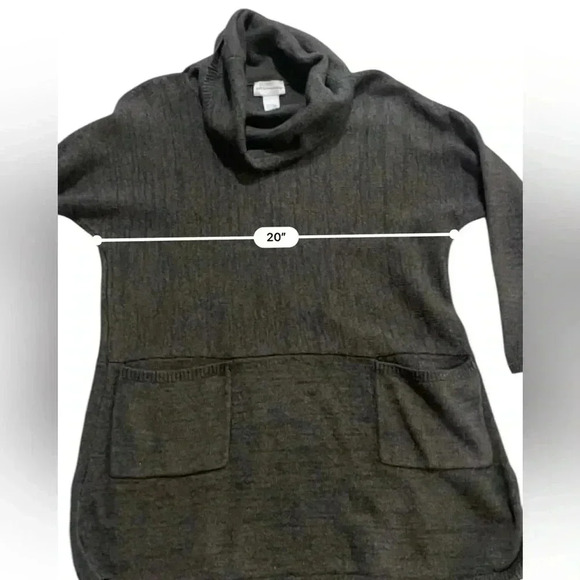 Soft Surroundings cowl neck tunic marled charcoal gray small patch pockets - Picture 8 of 12